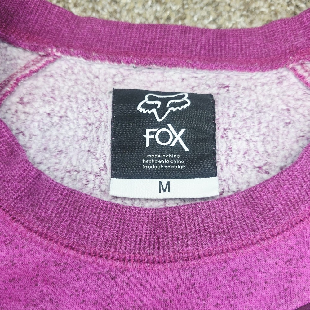Womens Medium Fox Racing Magenta Crewneck Pullover Sweatshirt Cotton Blend - Picture 2 of 5